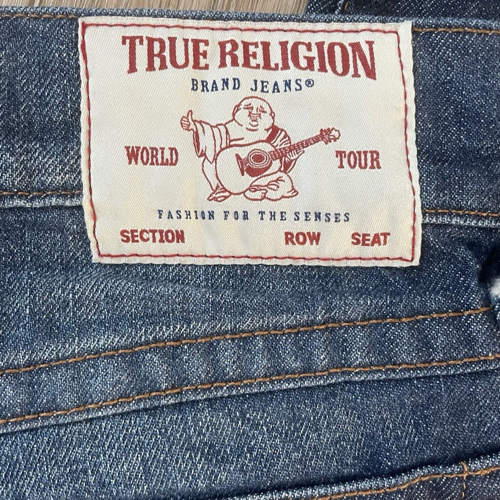 True Religion Denim Jeans Ricky Straight With Flaps 32x34 Excellent! - Picture 3 of 10